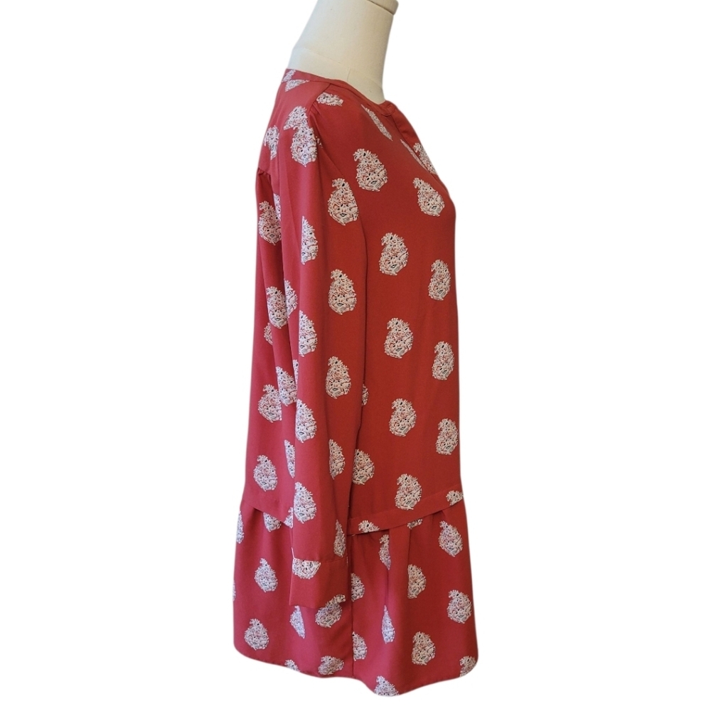 LOFT Red Dropped Waist Shift‎ Dress Size Small Petite - Picture 4 of 6